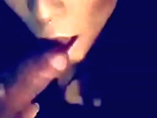 tgirl @journeyvik with '_s big white dick in her mouth.