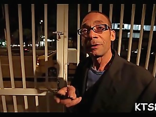 a wickedly wild, milf shemale, joi with big tits, wielding a hockey stick