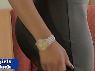 black transsexual strokes her cock