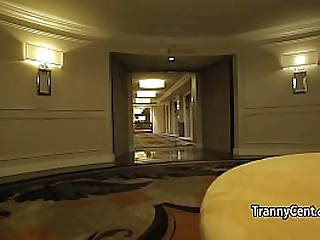 tgirl cumming with cock in her hole