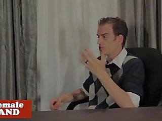 tattooed tranny pounded on desk