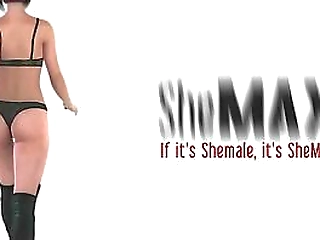 black t-girl enjoys posing naked and showcasing her huge ass