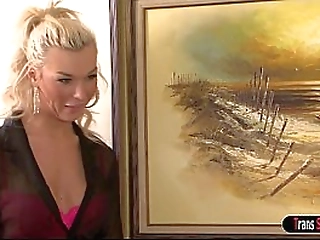 busty blonde shemale aubrey kate sucked by and ass fucks guy