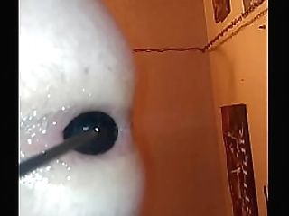 ladyboy kyky wanks her huge cock and cums hard