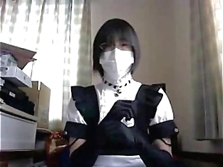 teen asian crossdresser cums handsfree with vibrator touching asshole