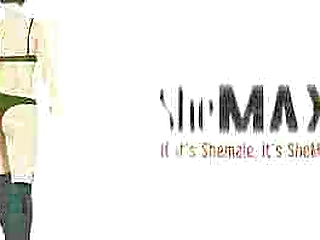 light haired femboy poses in black thong and reveals big ass