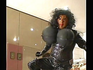 She Fucks her own ass with massive dildo and squirts like a fountain!