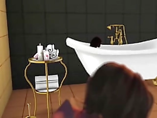 sexy babe deep throats a horny shemale