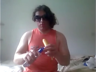 belmondo playing with banana