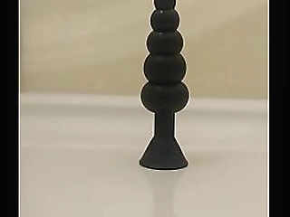 tight sissy takes huge butt plug