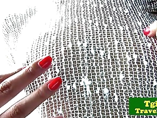 redhead tgirl jerks until cumming