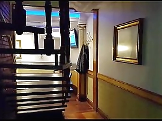 trans shemale bounded gagged a dildo with maullock