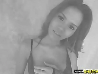 hot asian shemale takes huge dick in her ass