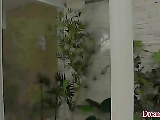 shemale roberta lins plugs her ass while jerking off