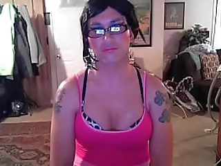 ladyboy natty meets a stud and strips naked for him