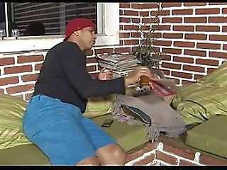 skinny tranny plays with pecker