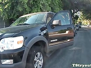 casting black trans wanks chocolate cock solo