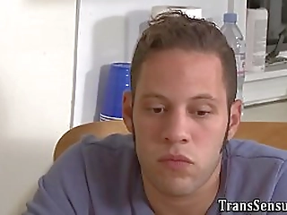 black shemale fingers and fucks blonde babe s pussy hole