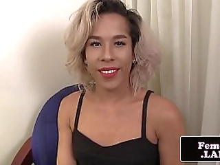 stunning trap playing with her hard cock