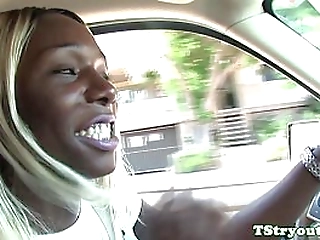 ebony casting trans jerking her cock solo