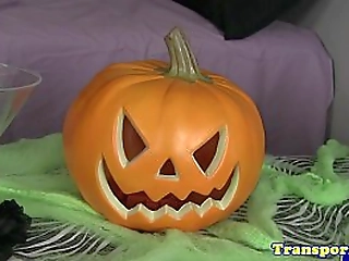 solo amateur trans jerking her cock until cum