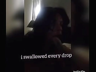 nasty hoe swallowing her daddys nut